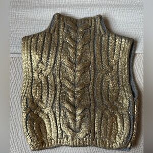 Zara Gold Cable Knit Turtleneck Sweater (NEVER WORN)